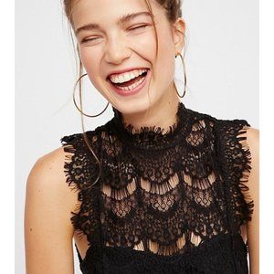 Free People Crochet Eyelash Open Back Mini Dress Small